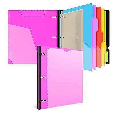 12 Pocket Project Organizer, Forvencer 1/6-cut Tab Binder Organizer with  Sticky Labels, Multi Pocket Folder with Zipper Pouch, Folder Binder Spiral