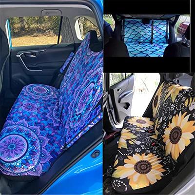 Lassie 4 in 1 Full Coverage Dog Floor Car Hammock,100% Waterproof Dog Car Seat  Covers for Back Seat with Mesh Window for Sedans,Backseat Bench Protector  for Cars, SUVs and Trucks etc 