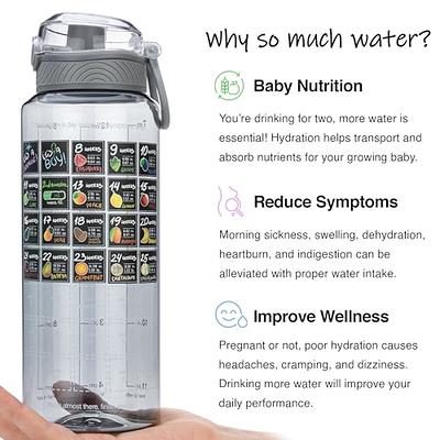 Belly Bottle Pregnancy Water Bottle Intake Tracker with Straw +