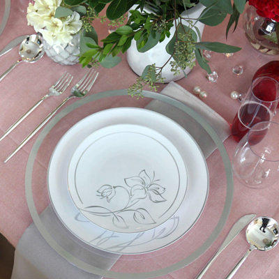 EcoQuality Disposable Plastic Salad Plate for 70 Guests