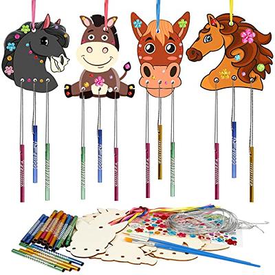 Fennoral 8 Pack Wind Chime Kit for Kids Make Your Own Horse Head