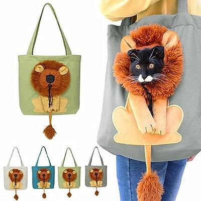  Lion-Shaped Show Head Pet Canvas Shaped Shoulder Bag, Small  Cat Dog Outdoor Carrying Travel Handbag Bag, Animal Sling Carrier, Pet  Sling Carriers for Small Dogs (Green) : Pet Supplies