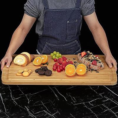 Extra Large Bamboo Cutting Board for Kitchen - Largest Wooden Butcher Block  for Turkey, Meat, Vegetables, BBQ - 30 x 20 Inch - Over the Sink Chopping  Board with Juice Groove 