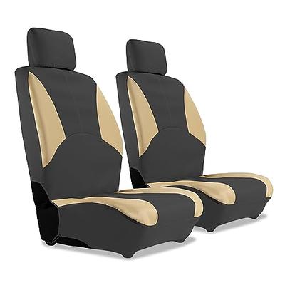 Toopca Faux Leather Car Seat Covers，Automotive Bucket Seat Covers，Leather  Low Back Auto Seat Covers for Cars, Trucks, Jeep, Van, SUV, Pickup, Airbag  Compatible（Front Seat，Black & Beige） - Yahoo Shopping