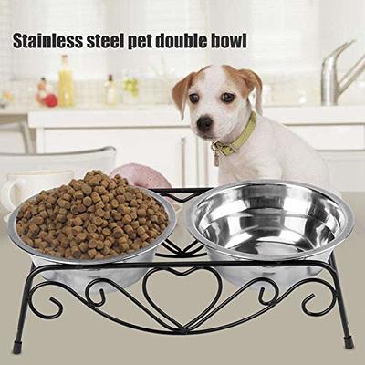 Cat Bowl for Food and Water - Elevated Dog Bowls with Stand - Raised Dog  Cat Bowl Set - Double pet Bowl Dish for Small Dog, Cat, Puppy