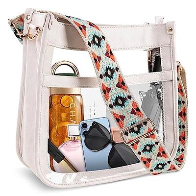 Clear Crossbody Bag w/ Floral Strap