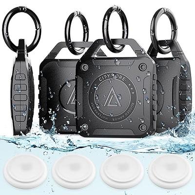4 Pack Waterproof Airtag Keychain, Supfine Air Tag Holder Case with Leater  Key Ring Compatible for Apple AirTags,Full Protective Cover Air Tags