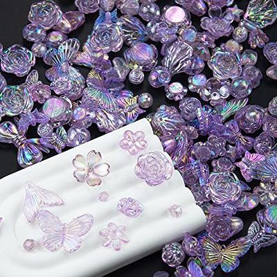 120Pcs Acrylic Assorted Beads Mix Color Flower Heart Butterfly Candy Beads  Pastel Beads Candy Color Plastic Beads Cute Round Beads Bulk for Bracelets