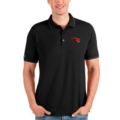 Men's Antigua Black Boise State Broncos Affluent Polo