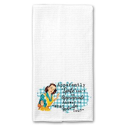 Retro Housewife Kitchen Towel Set Funny Tea Towels Pinup 