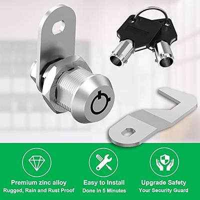 Jayseon 1 Pack Cabinet Locks with Keys, Cabinet Cam Locks 1-1/8 Keyed  Alike, RV Compartment Storage Lock for Storage Door Mailbox Toolbox Lock,  Zinc