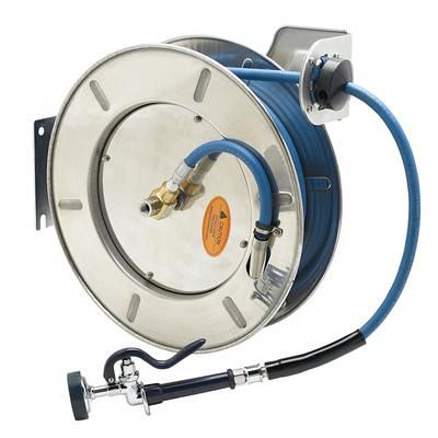 B-7212-01 : T&S Hose Reel, Open, Epoxy-Coated Steel, 3/8 x 15 ft., with  Spray Valve