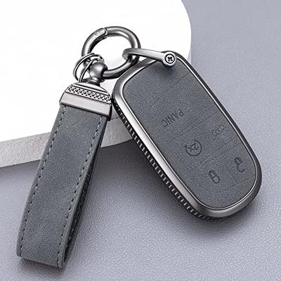 for Jeep Key Fob Cover Keycover Soft TPU Keys Shells Keychain Full Covers  Protector Case Cute White Compatible with Jeep Grand Cherokee Compass