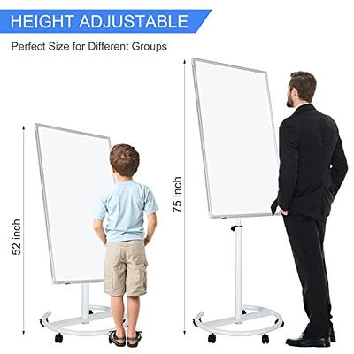 Flip Chart Whiteboard with 5 Rolling Casters - Whiteboard, Flip Chart