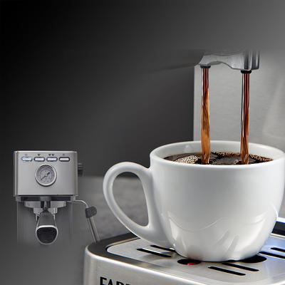 Farberware Espresso Machine, 15 Bar, Silver, Stainless Steel, Steam Wand -  Yahoo Shopping