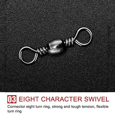 Barrel Swivel Snap Kit - 50pcs Barrel Swivels with Safety Snaps