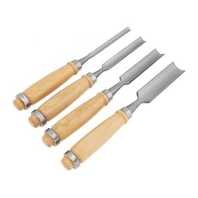 ATOPLEE 4 Piece Wood Chisel Set for Woodworking, Professional Wood Chisel  Tool Carpenter Gouge CR-V Steel Semi-Circular Edge Sharp Blade