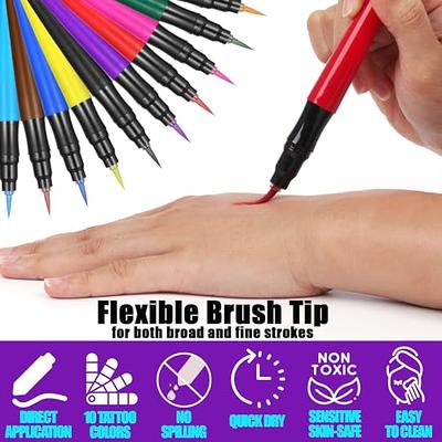 Body Paint Marker 10 Colors Temporary Tattoo Skin Paint Pens