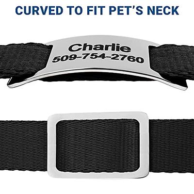 LuckyPet Slide-On Pet ID Tag: Large-Fits 1 inch Collars, Open Ends - Personalized Dog and Cat Tags, Silent, Chew-Proof Stainless Steel Collar Tags