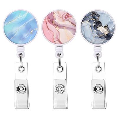 Retractable Badge Reel Cute Badge Holder with Alligator Clip Nurse Name  Decorative Badge Reels on ID Card Holders for Teacher, Student, Office  Worker(Mixed Marble B) - Yahoo Shopping