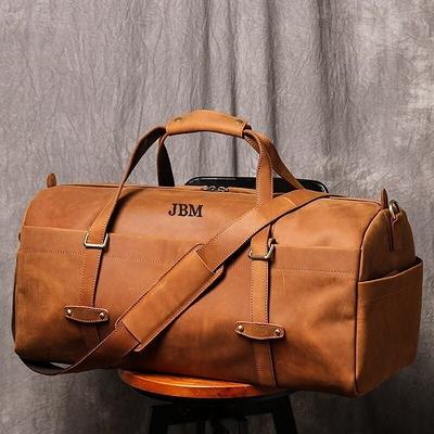 Handmade Leather Duffle Bag, Large Travel Bag, Men Weekender Bag