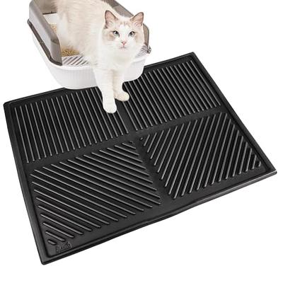 kaxionage Cat Litter Mat, 30 X 24 Inch Kitty Litter Mat ,Cat Mat with  Honeycomb Foldable Double Layer Litter Mat Design, Water & Urine Proof for  Litter Boxes