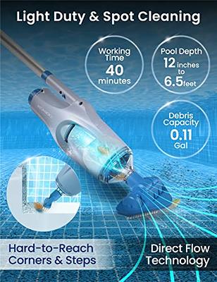 (2023 Upgraded) AIPER Cordless Pool Vacuum, Handheld Rechargeable Pool  Cleaner for Deep Cleaning, Runs up to 60 Min, Battery Pool Vacuum for Above