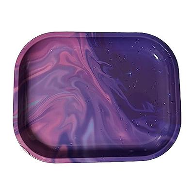  YAPAS Rolling Tray with Magnetic Lid - 7 inch x 5.5 inch Metal  Rolling Tray - Cigarette Rolling Trays - Smoke Accessories - Rolling Paper  Tray - Rolling Plate (Clear,Purple) : Health & Household