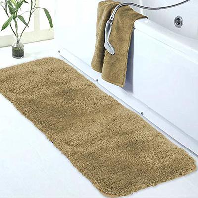 Home Weavers | Shaggy Luxury Collection | Bathroom Rug | Soft | Water Absorbent | Cotton | Machine Washable & Dry | 24 inchx36 inch | Sand, Size: 24 x