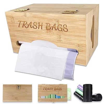 Trash Bag Holder for Kitchen Organizers and Storage, Bamboo Farmhouse  Plastic Bag Holder Wall Mounted, Trash Bag Dispenser for Kitchen  Countertop