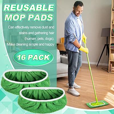 KEEPOW Reusable Wet Pads Compatible with Swiffer Sweeper Mop, Dry Sweeping  Cloths, Washable Microfiber Wet Mopping Cloth Refills for Hardwood Floor