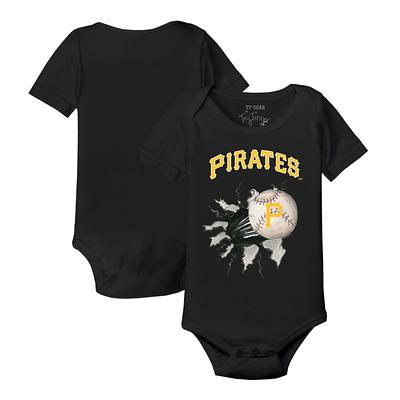 Toddler Tiny Turnip White Pittsburgh Pirates Baseball Bow T-Shirt