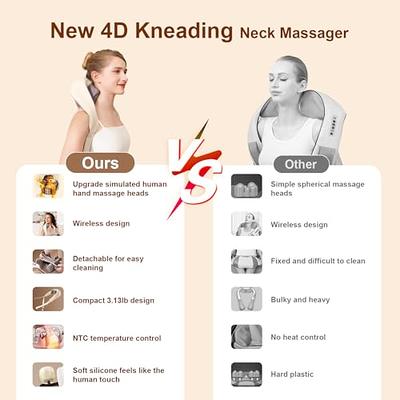 Rechargeable Kneading Neck Trapezius Muscle Massage Deep Tissue Pain Relief