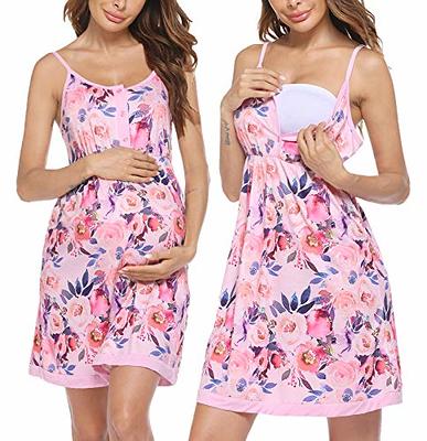 Ekouaer Maternity Nightgown for Women Nursing Gown Button Down Nightwear  Breastfeeding Sleepwear - Yahoo Shopping
