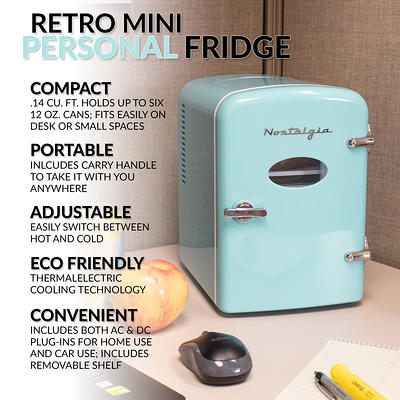  Reemix Mini Fridge, 3.7 Liter/6 Can Portable Cooler and Warmer  Personal Refrigerator for Skin Care, Cosmetics, Beverage, Food,Great for  Bedroom, Office, Car, Freon-Free (Green) : Home & Kitchen