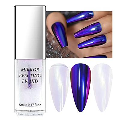 U-Shinein Mermaid Chrome Nail Polish, Iridescent Glitter Liquid, Magic  Glossy Mirror Effect Nail Polish, 3D Metal Nail Powder Liquid, Pastel  Aurora