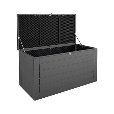 Ram Quality Products Plastic 90 Gal Outdoor Locking Storage Bin Deck Box, Gray