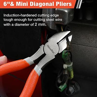 VISEMAN 6 Mini Needle Nose Pliers with Comfort Grip Handles, 2PCS Long  Nose Pliers Set for Handmade Craft