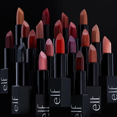 e.l.f. Cosmetics O Face Satin Lipstick, Satin Lipstick, Richly Pigmented,  Nourishing & Long-Lasting Creamy Lipstick, Infused With Jojoba, 3.8 g 