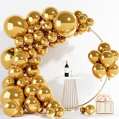 4 Sizes - Black White Gold Balloon Garland Kit & Arch for New Years, Graduation or Birthday - Small and Large Black and White Balloons with Gold