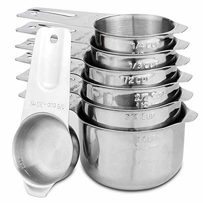 Measuring Cups Set of 2: 1 Cup 240 ML , Polished Stainless Steel