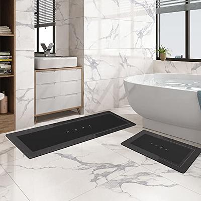 GOYLSER Super Absorbent Floor Mat, Ultra Thin Bathroom Rugs with Rubber Backing - Waterproof Bath Mat Quick Dry Bathroom Carpet Floor Doormat Dirt