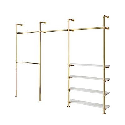 IBUYKE Industrial Pipe Clothes Rack, 50'' Wall Mounted Closet Bar, Heavy  Duty Closet Clothes Rod, Multi-Purpose Hanging Rod for Closet Storage (4