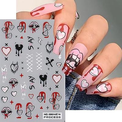  Valentine's Day Nail Art Stickers Decals 3D Self