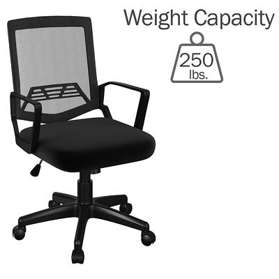 Mainstays Ergonomic Office Chair with Adjustable Headrest, Black Fabric, 275lb Capacity