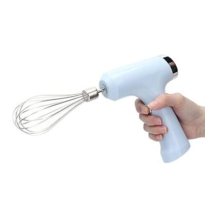 GLOGLOW Hand Mixer, Handheld Mixer Powerful Professional Low Noise Easy to  USB Rechargeable Flat Bottom Cordless for Meringue for Egg Cream (Light