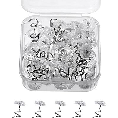 Upholstery Twisty Pins With Clear Heads - 50 Pack - Holds