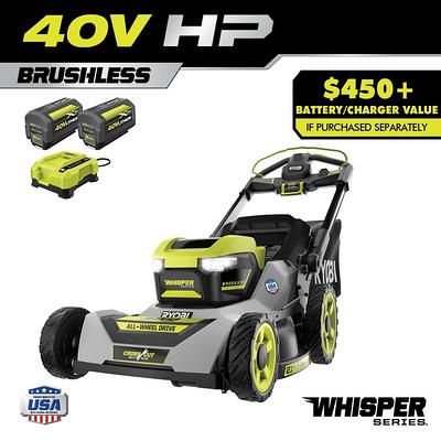 40V 21 Cordless Battery Self-Propelled Lawn Mower w/ (2) 4.0Ah USB  Batteries & Charger