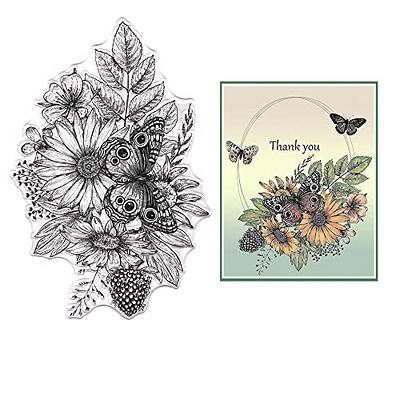 Flower-Leaves Clear Stamps Silicone Stamps for DIY Cards Making