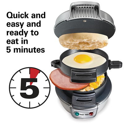 Hamilton Beach Breakfast Sandwich Maker with Egg Cooker Ring, Customize  Ingredients, Silver, 25475 - Yahoo Shopping